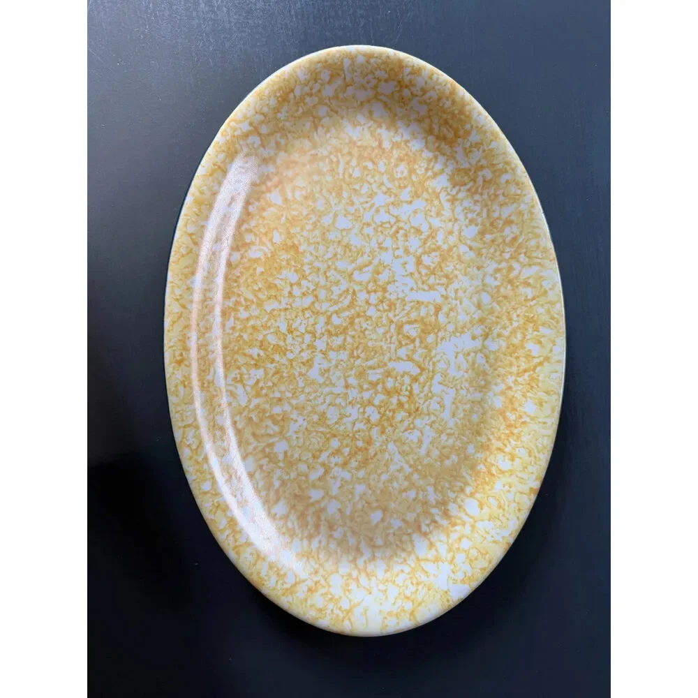 Stangl Town & Country Yellow Large Oval Serving Dish 15x10 Spongewear